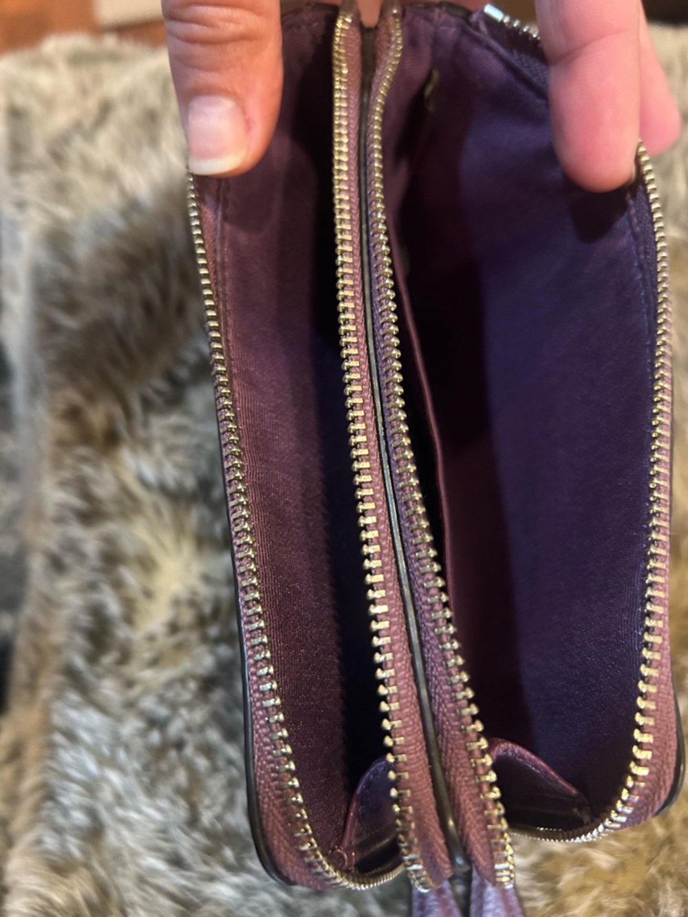 Coach Double Zip Wristlet - Purple - Picture 6 of 9
